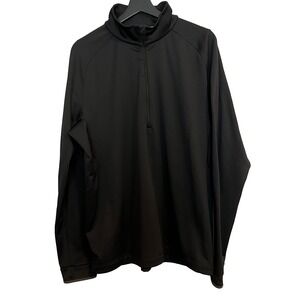 KJUS Men's Keano 1/2 Zip Pullover EU 56 US XL Black Golf Long Sleeve Jacket